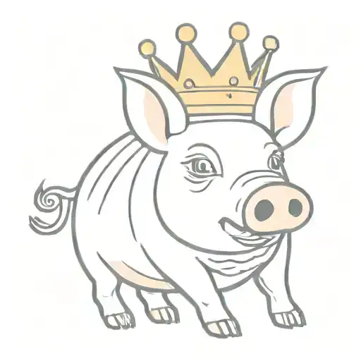 Pig Wearing A Crown