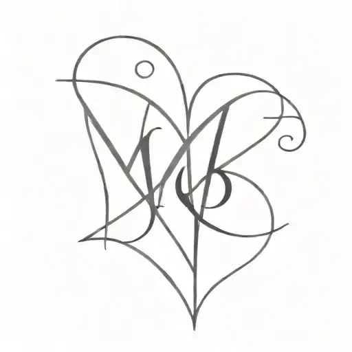Letters M And B Mixed Together Representing The Client's Love