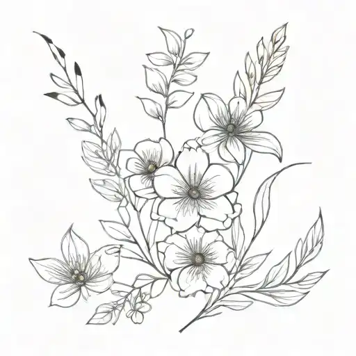 Wrap Around With Different Flowers And Leaves