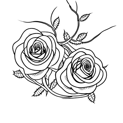 A Golf Club Entwined With A Thorny Rose Vine