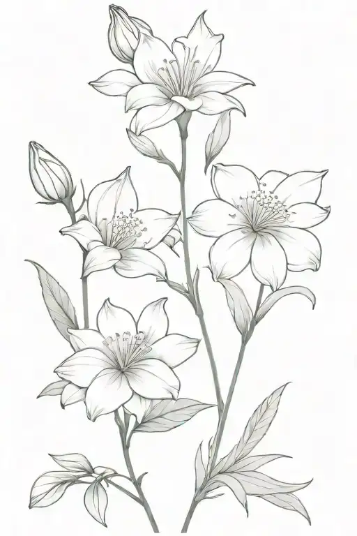 Two Asters One Lily Of The Valley One Gladiolus And One Marigold