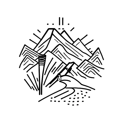 Skier Carving A Red Line Into A Mountain