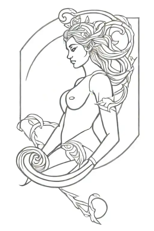 Gemini Zodiac Sign With A Goddess