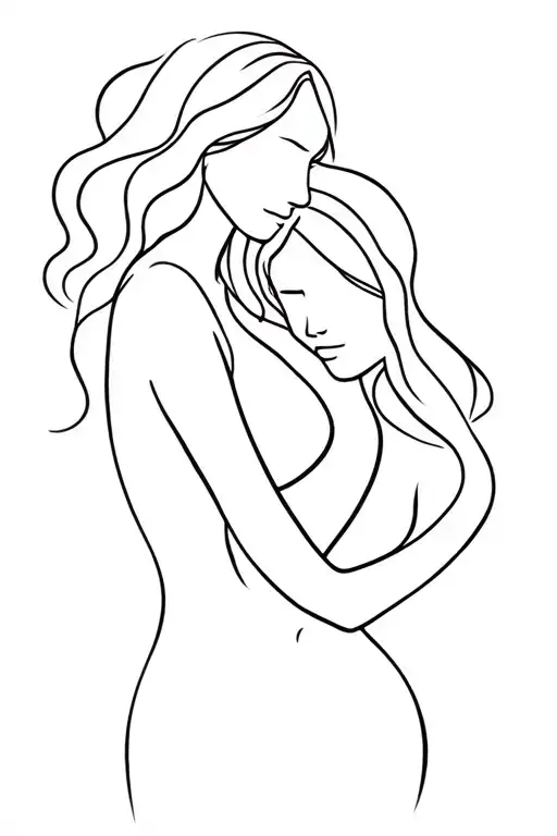 Mother Embracing Her