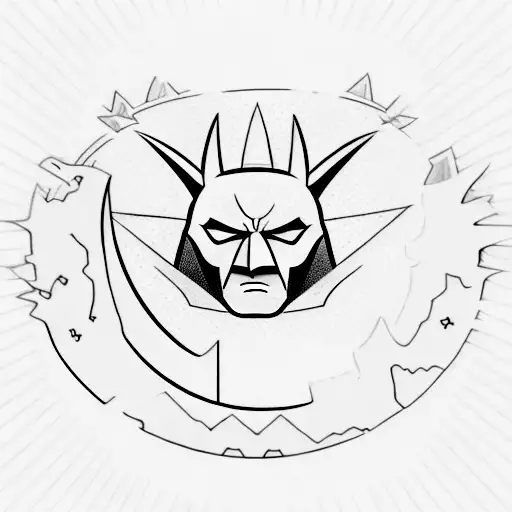 A Minimalist Tattoo Of A Stack Of Money With The Batman Logo On Top