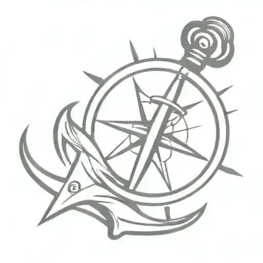 Anchor Inside Compass Black