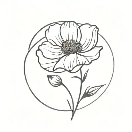 Moon And Poppy Flower