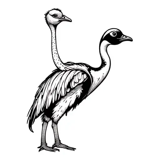 A Steampunk Themed Half Ostrich Half Penguin