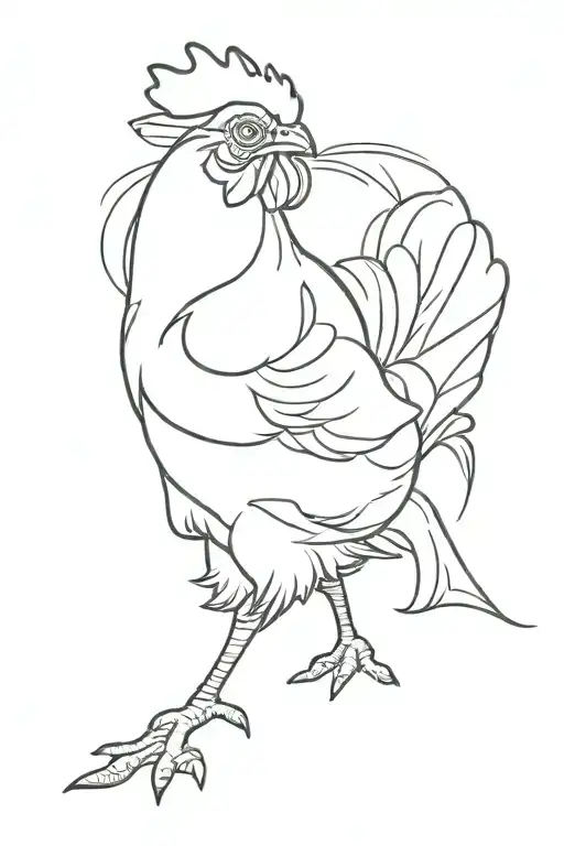 Chicken Male That Is Smocking And Chiling