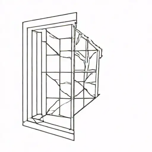 Four Pane Window One Broken Pane