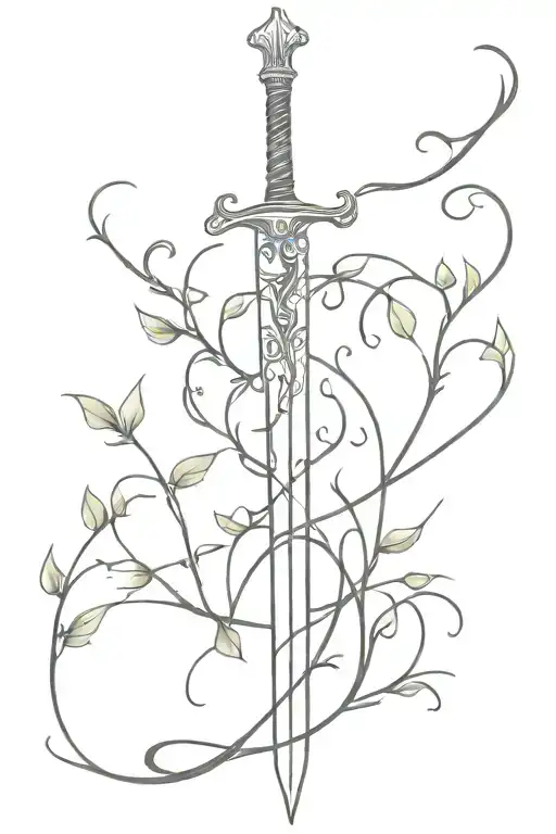 Sword With Vines Wrapped