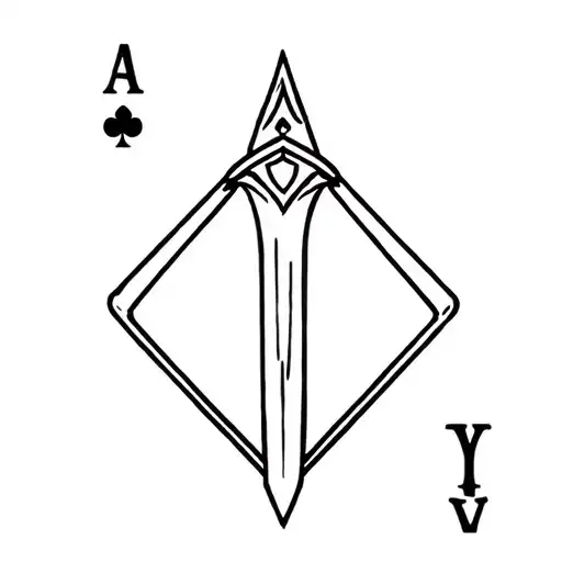 Ace Of Swords Shaped In A Diamond Shape Outline