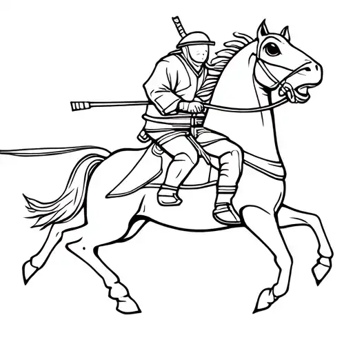 Samurai Frog Riding Horse