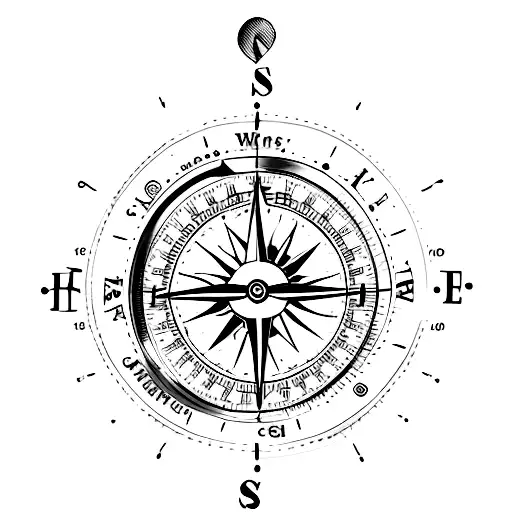 A Melting Hour Glass With A Compass