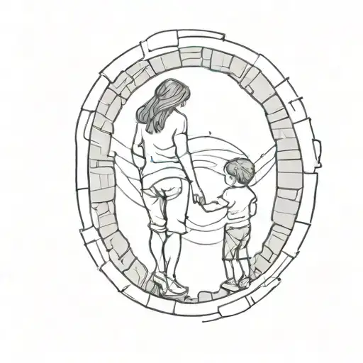 Mom Holding A Light At The End Of A Tunnel While Son Is On The Other Sids