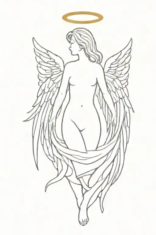 Angel Of God Covered With Wings