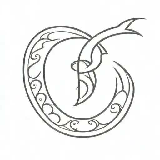 Horseshoe With Letter B 3D Representation