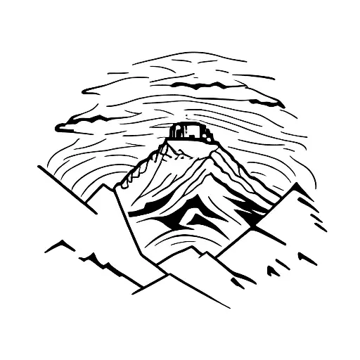 Lake Louise Mountain Range With Haystack Rock And The Citadel Hill Clocktower