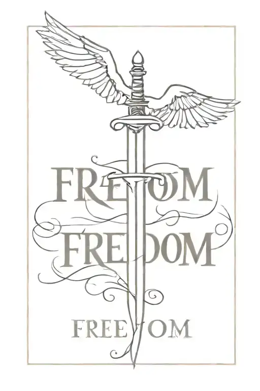 Sword With Wings And The Word Freedom On The Blade