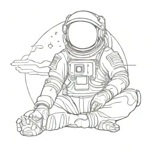 Astronaut Meditating Figure