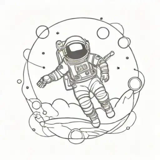 Viking Astronaut Floating In Space