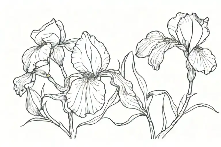 Black Iris Flower Intertwined