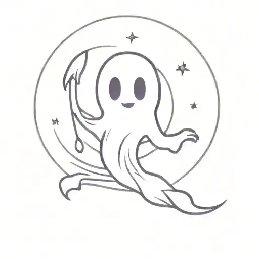 Halloween Moon Ghost Purple