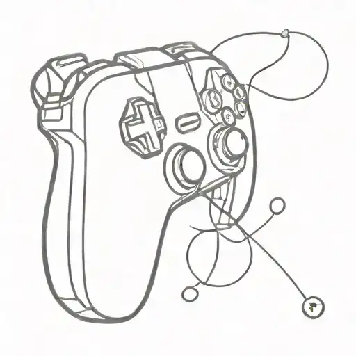 Minimal Tattoo Design Broken Control Game Controller