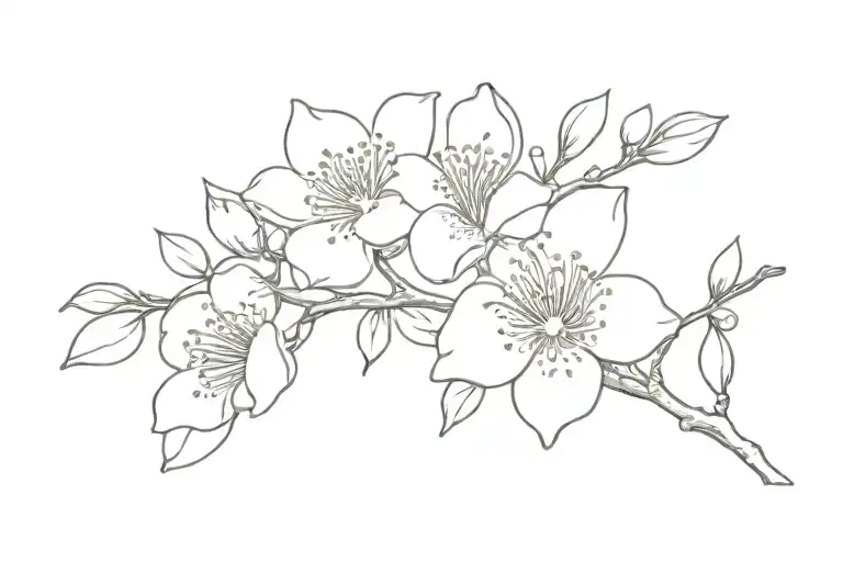 Fine Line Peach Blossom Floating