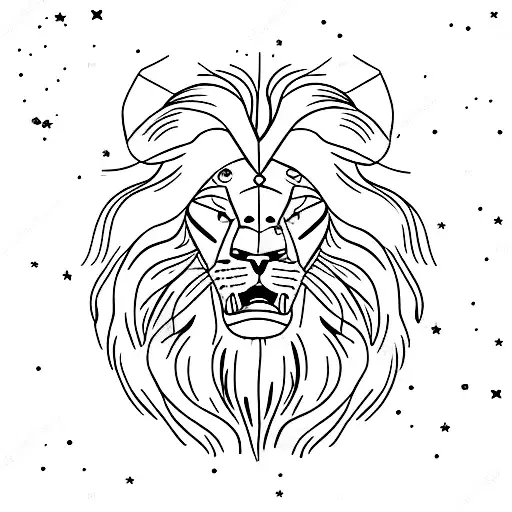 Lion Looking At Constellation Leo