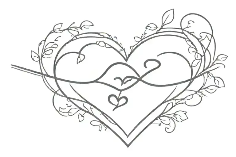 Fine Line Infinity With A Dog Paw And Heart On It