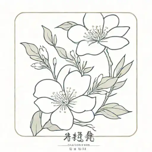 Mugunghwa Flower With Korean Words