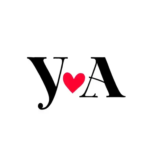 Letter Y And Letter A Connected By A Line And A Heart