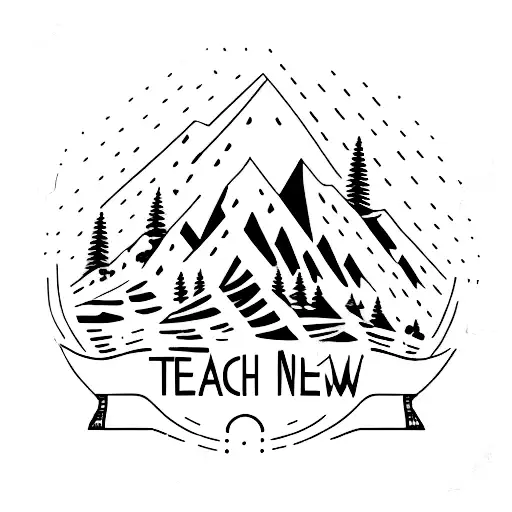 Silhouette Of A Person Hiking Up A Mountain With The Words 'Reach New Heights'