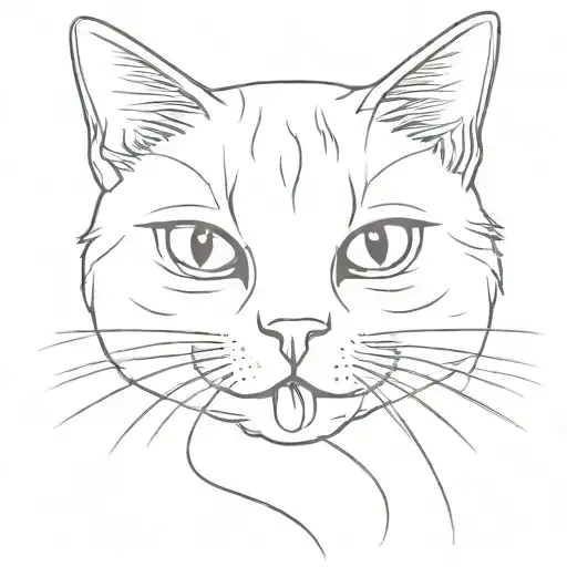 Cat Sticking Out Its Tongue A Little