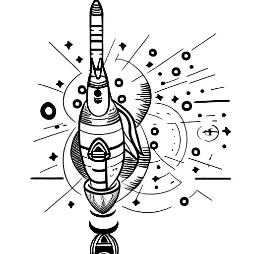 A Rocket Launching Into A Galaxy Made Of Mathematical Equations