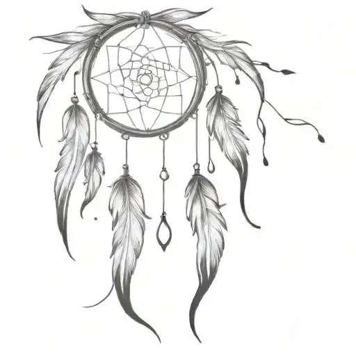 Dreamcatcher With Thunder And Rain Drops Falling