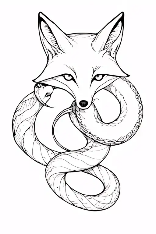 Fox And Snake Intertwined Together