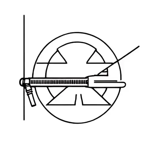 A Minimalist Tattoo Of The Star Wars Logo Combined With A Lightsaber