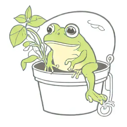 Cartoony Frog In A Bucket