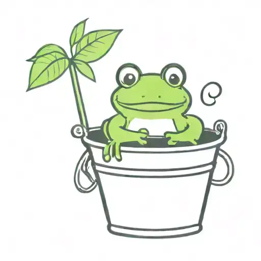 Cartoony Frog In A Bucket