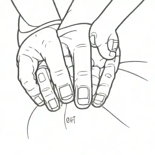 Cat Paws Connected Line Tattoo Design