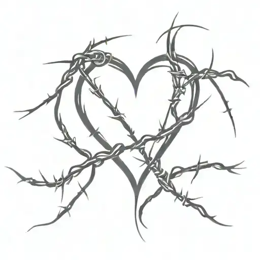 A Heart Broken And Stitched Together With Barbed Wire