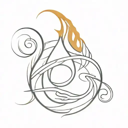 Number Three And Fire Flames