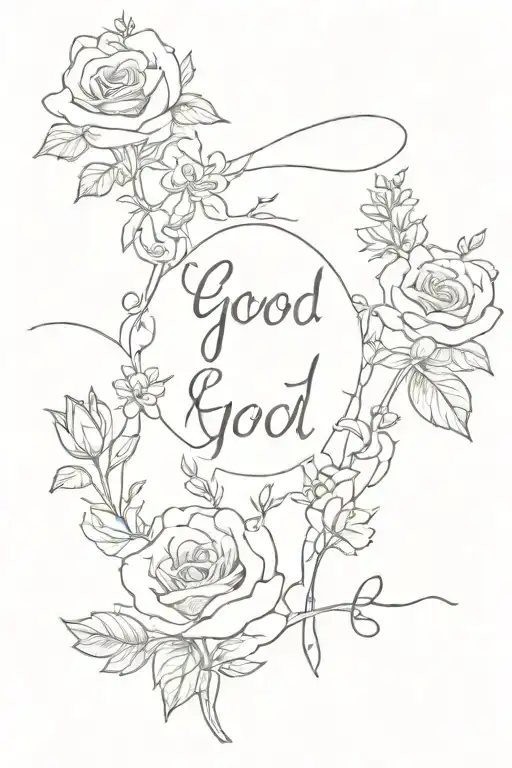 Country And God And Flowers With Writing