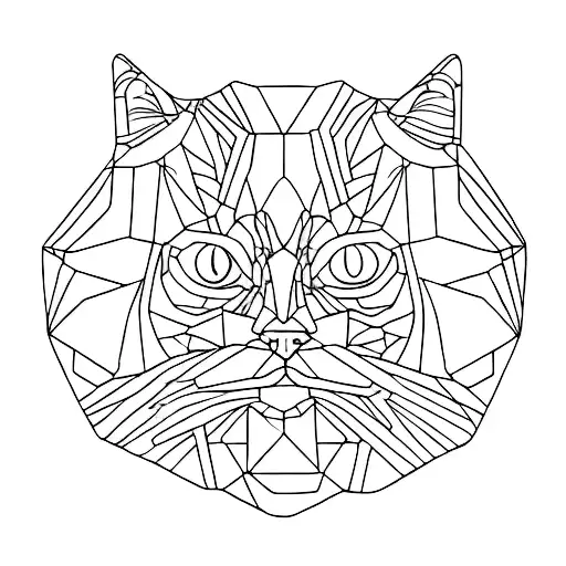 Sitting Cat Outline Body Simple Line Work