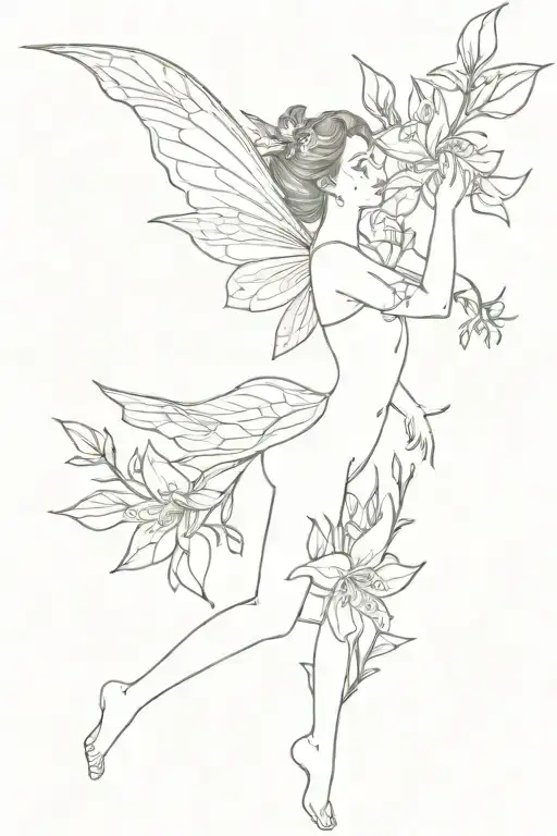 Fairy And Delphinium Flower