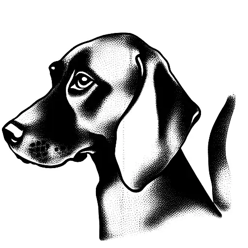 Vizsla Dog Shown From Behind Sitting