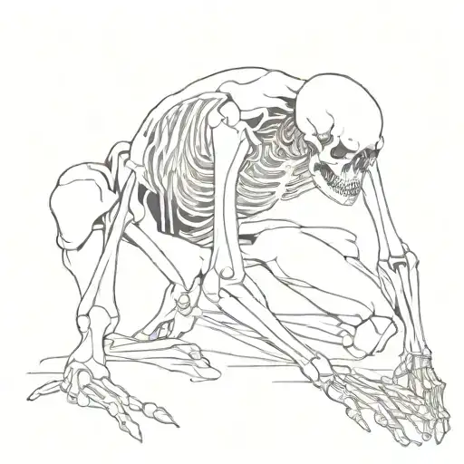Skeleton Putting On Skin As Clothes