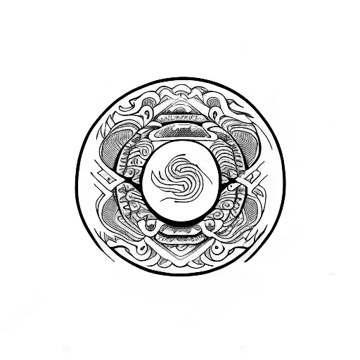 Phoenix Bird With Yin Yang